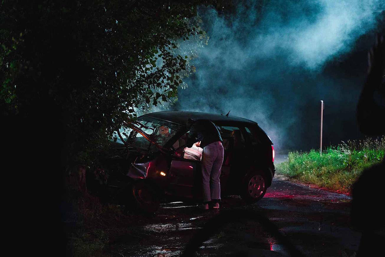 Uszkodzony samochód osobowy